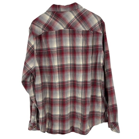 Timberland Pro Mens Original Fit Red & Gray Plaid Button-Up Shirt Size XL - Picture 5 of 8